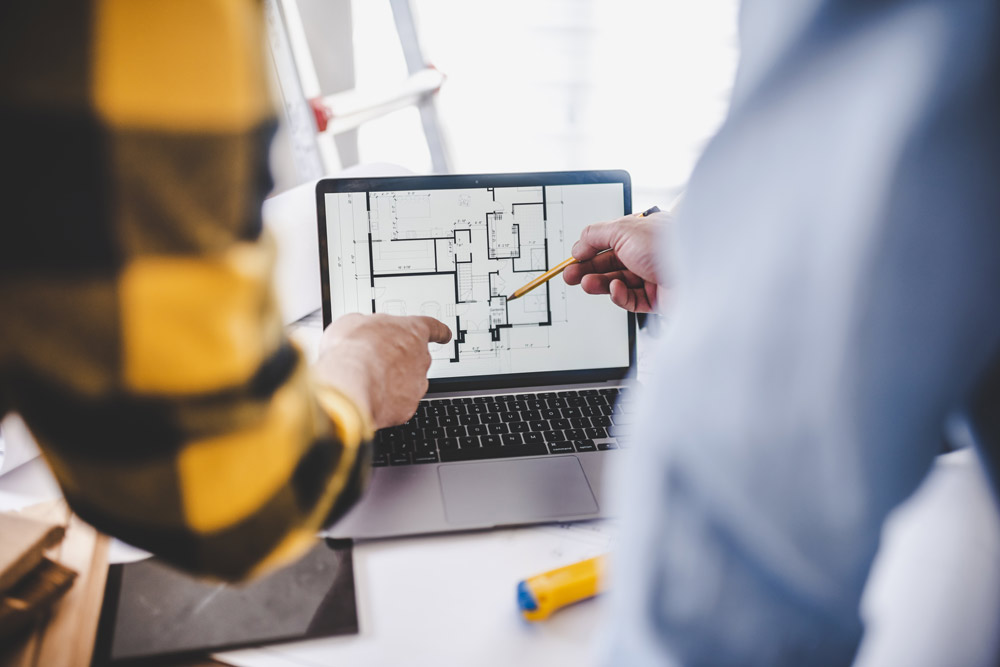 En planritning på en dator